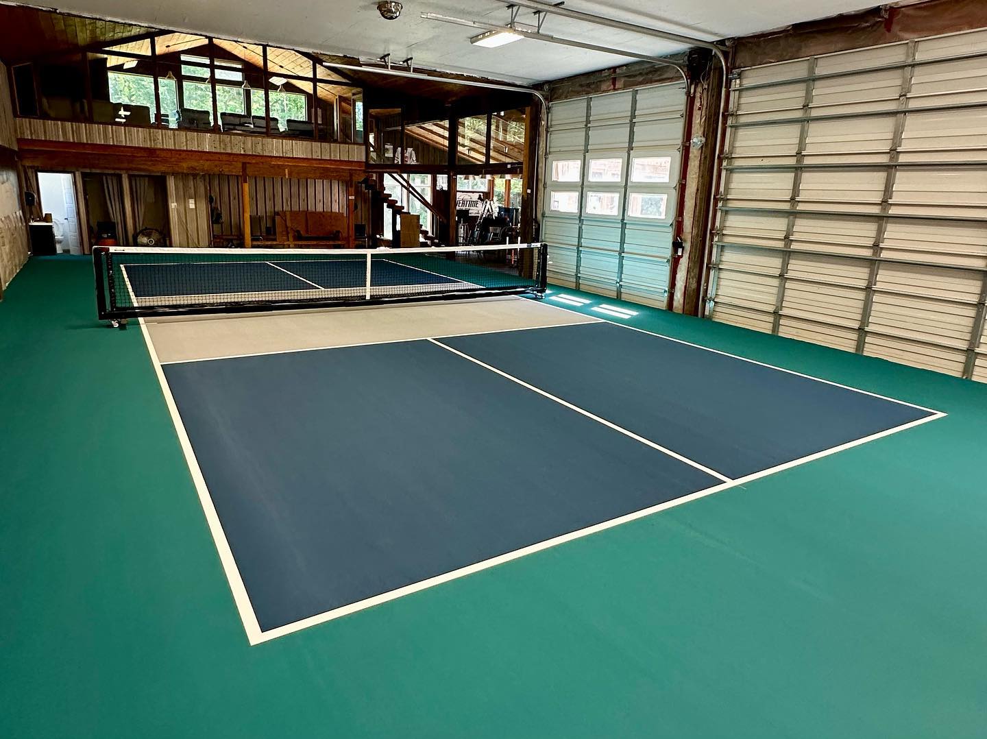 Professional pickleball court installation crew at work in Dallas, Texas